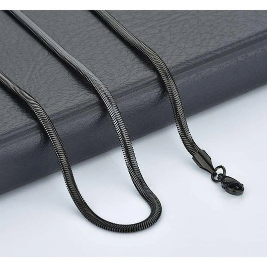 Black Snake Chain With Free Titanium Ring